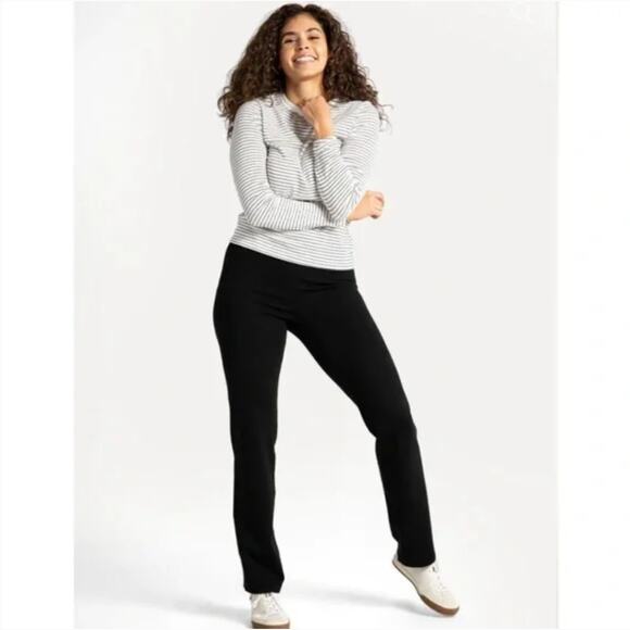Betabrand Straight-Leg Classic Dress Pant Yoga Pant in Black Size Small Petite - Picture 1 of 8
